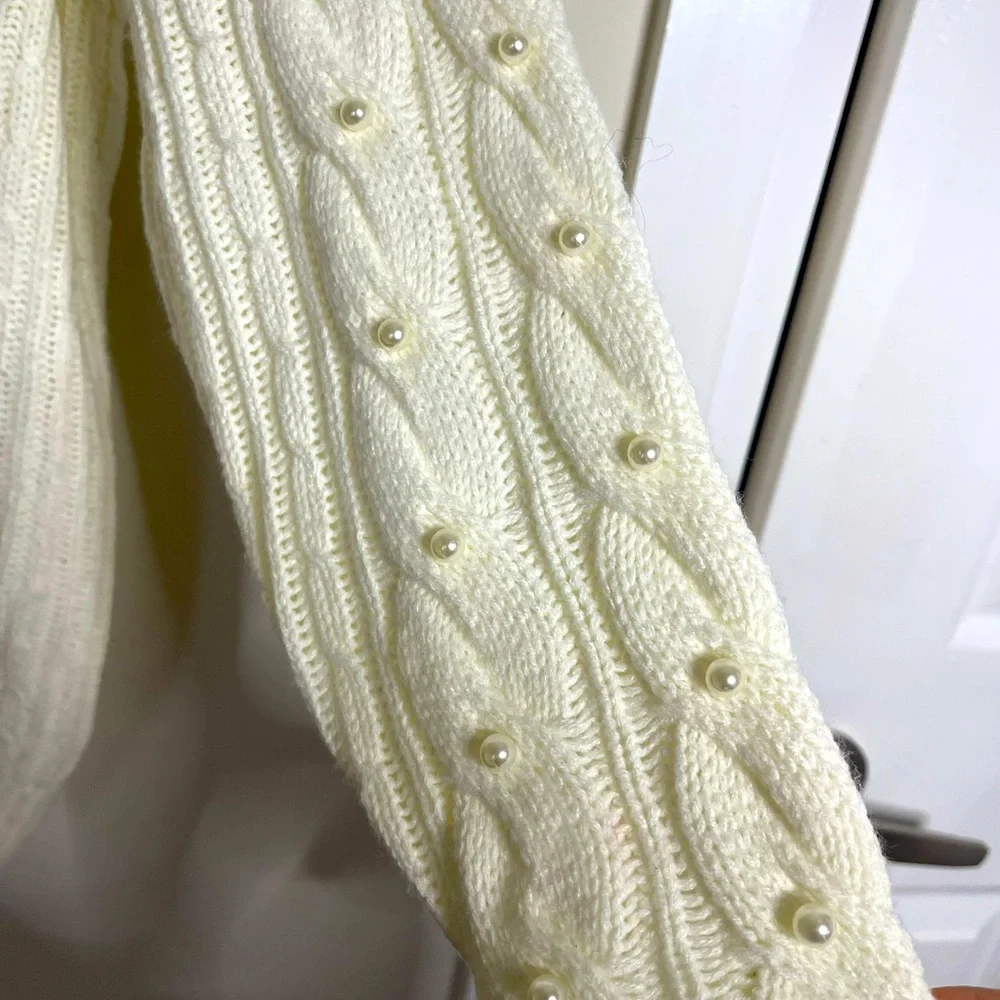 NWT Joe fresh white Pearl sweater size M - Picture 5 of 6